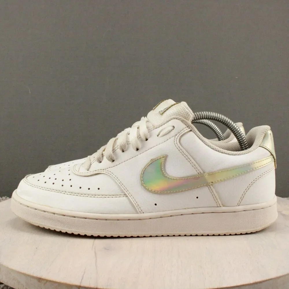 Nike Court Vision Low Sneakers Womens 10 White Leather Casual